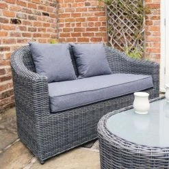 Bunbury Four Seater Rattan Sofa Set in Grey by Rowlinson -Rattan Garden Furniture Shop FU100891 add image 1 612a