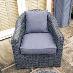Bunbury Four Seater Rattan Sofa Set in Grey by Rowlinson -Rattan Garden Furniture Shop FU100891 add image 2 8e40