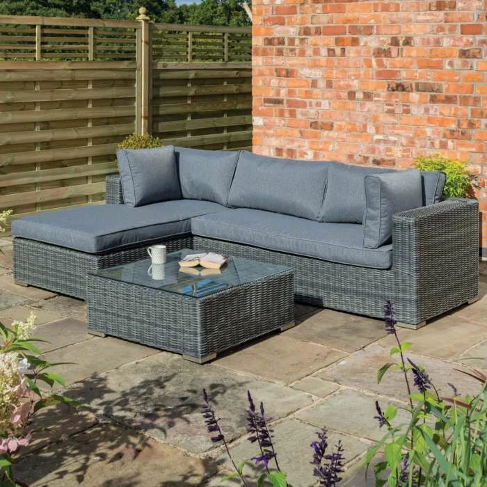 Vienna Four Seater Rattan Lounger Set in Grey by Rowlinson 3 Vienna Four Seater Rattan Lounger Set in Grey by Rowlinson