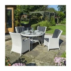 4 Seater Prestbury Round Table Dining Set by Rowlinson® -Rattan Garden Furniture Shop FU101219 add image 1 69c4