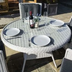 4 Seater Prestbury Round Table Dining Set by Rowlinson® -Rattan Garden Furniture Shop FU101219 add image 2 a180