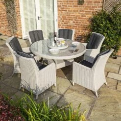 6 Seater Prestbury Round Dining Set by Rowlinson® -Rattan Garden Furniture Shop FU101220 add image 1 6c6c
