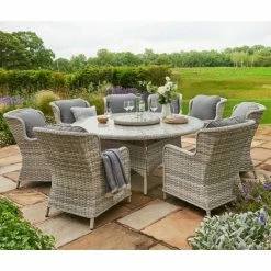 Norfolk Leisure Handpicked Rattan Wroxham 8 Seat Oval Dining In Grey