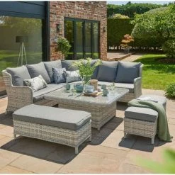 Norfolk Leisure Handpicked Rattan Wroxham 8 Seat Large Corner In Grey