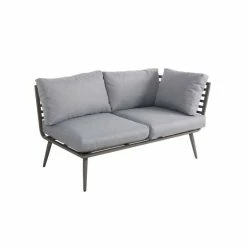 Lifestyle Metal 10 Seater Garden Corner Sofa Dining Set with Square Fire Pit Table by Primrose Living -Rattan Garden Furniture Shop FU101976 TwoSeat e315