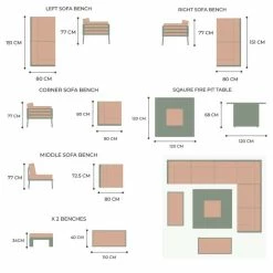 Lifestyle Metal 10 Seater Garden Corner Sofa Dining Set with Square Fire Pit Table by Primrose Living -Rattan Garden Furniture Shop FU101976 V2 4439