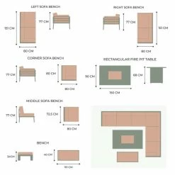 Lifestyle Metal 8 Seater Garden Corner Sofa Set with Rectangular Fire Pit Table by Primrose Living -Rattan Garden Furniture Shop FU101977 V2 8365