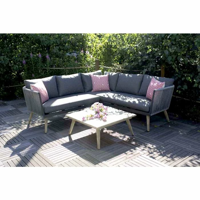 Lifestyle Rattan Rope Detail 5 Seater Garden Corner Sofa Set with Coffee Table by Primrose Living 4 Lifestyle Rattan Rope Detail 5 Seater Garden Corner Sofa Set with Coffee Table by Primrose Living - Image 2