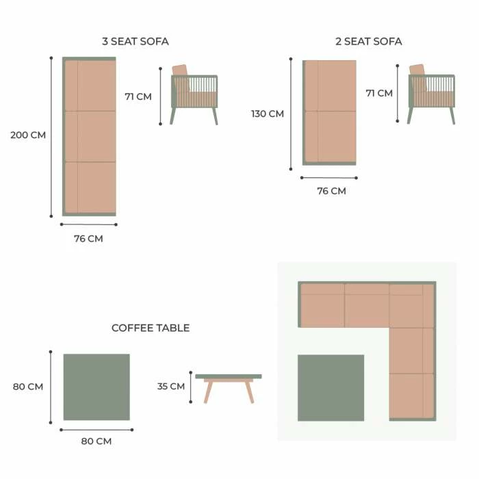 Lifestyle Rattan Rope Detail 5 Seater Garden Corner Sofa Set with Coffee Table by Primrose Living 12 Lifestyle Rattan Rope Detail 5 Seater Garden Corner Sofa Set with Coffee Table by Primrose Living - Image 10