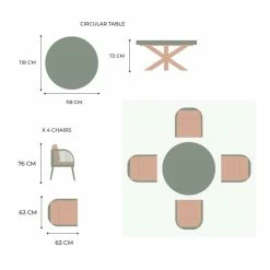 Lifestyle Rope 4 Seater Garden Dining Set by Primrose Living -Rattan Garden Furniture Shop FU101980 V2 c8e8