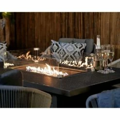 Lifestyle Rope 6 Seater Garden Fire Pit Table Dining Set by Primrose Living -Rattan Garden Furniture Shop FU101982 FirepitClose 4289