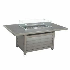 Lifestyle Rope 6 Seater Garden Fire Pit Table Dining Set by Primrose Living -Rattan Garden Furniture Shop FU101982 FirepitWhite a486