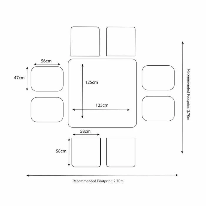 125cm Wentworth 8 Seater Rattan Cube Dining Set 8 125cm Wentworth 8 Seater Rattan Cube Dining Set - Image 6