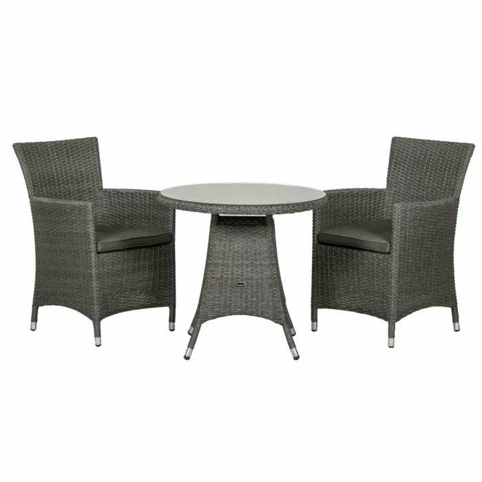 Paris Rattan Bistro Set | 70cm Round Table With 2 Carver Chairs 4 Paris Rattan Bistro Set | 70cm Round Table With 2 Carver Chairs - Image 2