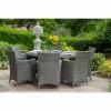 Paris 6 Seater Rattan Dining Set | 140cm Table with 6 Carvers Chairs -Rattan Garden Furniture Shop FU102084 main image 30ff