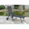 Sorrento Metal Wheeled Sun Lounger In Black -Rattan Garden Furniture Shop FU102103 main image 252b