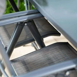 Kennet Reclining 6 Seater Polytex Dining Set In Grey By Hectare® -Rattan Garden Furniture Shop FU102197 add image 5 9d86