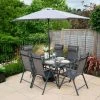 Kennet Reclining 6 Seater Polytex Dining Set In Grey By Hectare® -Rattan Garden Furniture Shop FU102197 main image e4f9