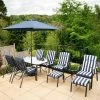 Hadleigh Reclining 6 Seater Garden Dining And Leisure Furniture Set In Navy By Hectare® -Rattan Garden Furniture Shop FU102202 main image cc2a