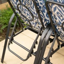 Hadleigh Reclining 6 Seater Garden Dining And Leisure Furniture Set In Blue By Hectare® -Rattan Garden Furniture Shop FU102204 add image 2 0686