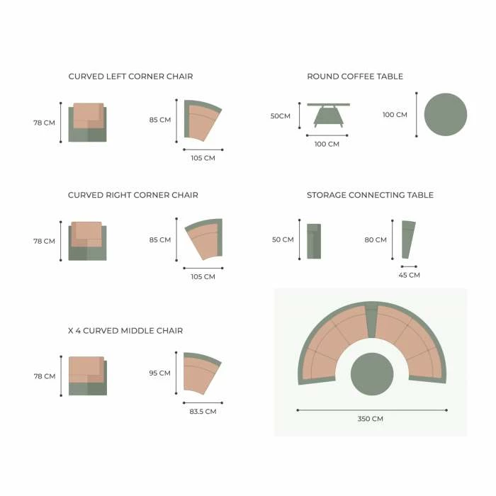 'Peony' Luxury Rattan 6 Seater Modular Garden Sofa Set with Storage Basket and Coffee Table by Primrose Living 9 'Peony' Luxury Rattan 6 Seater Modular Garden Sofa Set with Storage Basket and Coffee Table by Primrose Living - Image 7