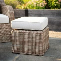 'Peony' Luxury Rattan 8 Seater Modular Garden Sofa Set with Rectangular Table and Parasol by Primrose Living -Rattan Garden Furniture Shop FU102231 add image 3 437b