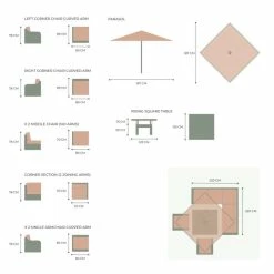 'Peony' Luxury Rattan 7 Seater Modular Garden Sofa Set with Square Rising Table by Primrose Living -Rattan Garden Furniture Shop FU102238 V2 676b