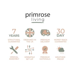 'Peony' Luxury Rattan 8 Seater Modular Garden Sofa Set with Rectangular Rising Table and Parasol in Stone by Primrose Living -Rattan Garden Furniture Shop FU102257 add image 7 f5bf