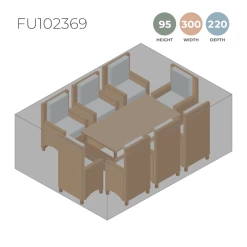 Large Black Rectangle Dining Set Cover - 300 x 220 x 95cm -Rattan Garden Furniture Shop FU102369 main image newdims 13f2