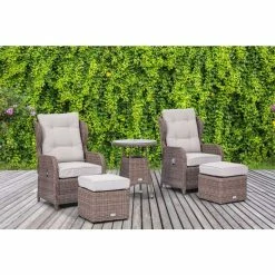 Luxury Rattan Recliner Bistro Set by Primrose Living -Rattan Garden Furniture Shop FU102383 Main 900b