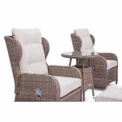 Luxury Rattan Recliner Bistro Set by Primrose Living -Rattan Garden Furniture Shop FU102383 Natural 1 Chairs 50b1