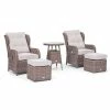 Luxury Rattan Recliner Bistro Set by Primrose Living