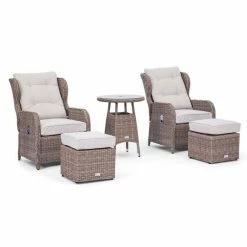 Luxury Rattan Recliner Bistro Set by Primrose Living