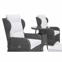 Rattan Garden Furniture Shop -Rattan Garden Furniture Shop FU102384 Dark Grey 6 Chairs 94ab