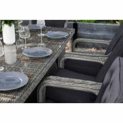 Luxury Rattan 8 Seater Rectangular Garden Dining Set in Pebble by Primrose Living -Rattan Garden Furniture Shop FU102393 Light Grey 4 5a95