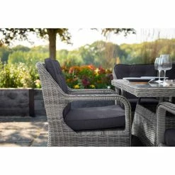 Luxury Rattan 8 Seater Rectangular Garden Dining Set in Pebble by Primrose Living -Rattan Garden Furniture Shop FU102393 Light Grey 5 4f34