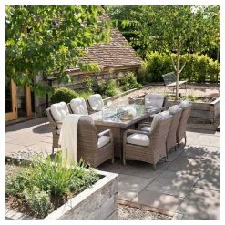Luxury Rattan 8 Seater Rectangular Fire Pit Garden Dining Set by Primrose Living -Rattan Garden Furniture Shop FU102397 7 5970