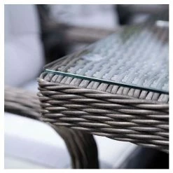 Luxury Rattan 8 Seater Rectangular Fire Pit Table Garden Dining set in Stone by Primrose Living -Rattan Garden Furniture Shop FU102398 1 161f