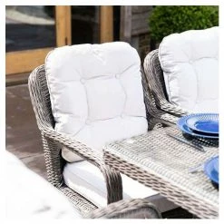 Luxury Rattan 8 Seater Rectangular Fire Pit Table Garden Dining set in Stone by Primrose Living -Rattan Garden Furniture Shop FU102398 1 4b8e