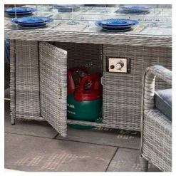 Luxury Rattan 8 Seater Rectangular Fire Pit Garden Dining Set in Pebble by Primrose Living -Rattan Garden Furniture Shop FU102399 3 b43a