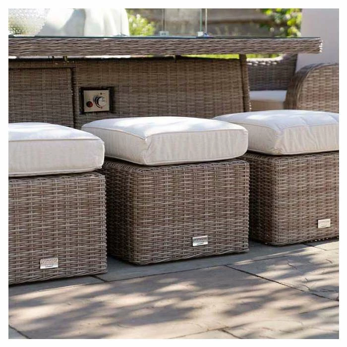 'Peony' Luxury Rattan 8 Seater Garden Sofa Set with Rectangular Fire Pit Table and Stools by Primrose Living 7 'Peony' Luxury Rattan 8 Seater Garden Sofa Set with Rectangular Fire Pit Table and Stools by Primrose Living - Image 5