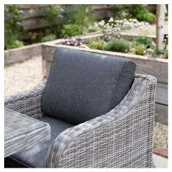 'Peony' Luxury Rattan 8 Seater Garden Sofa Set with Rectangular Fire Pit Table and Stools in Pebble by Primrose Living -Rattan Garden Furniture Shop FU102402 6 e122