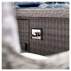 'Peony' Luxury Rattan 8 Seater Garden Sofa Set with Rectangular Fire Pit Table in Stone by Primrose Living -Rattan Garden Furniture Shop FU102404 7 3c7c