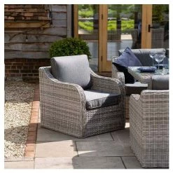 'Peony' Luxury Rattan 8 Seater Garden Sofa Set with Rectangular Fire Pit Table in Pebble by Primrose Living -Rattan Garden Furniture Shop FU102405 8 b025