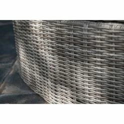 'Peony' Luxury Rattan Modular Daybed Sofa Set with Retractable Canopy in Pebble by Primrose Living -Rattan Garden Furniture Shop FU102406 Light Grey Material aa53