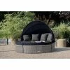 'Peony' Luxury Rattan Modular Daybed Sofa Set with Retractable Canopy in Pebble by Primrose Living -Rattan Garden Furniture Shop FU102406 Light Grey d558