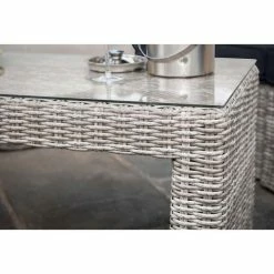 'Peony' Luxury Rattan 5 Seater Garden Sofa Set with Coffee Table and Footstools in Pebble by Primrose Living 13 'Peony' Luxury Rattan 5 Seater Garden Sofa Set with Coffee Table and Footstools in Pebble by Primrose Living -Rattan Garden Furniture Shop FU102407 Light Grey TableClose 1897