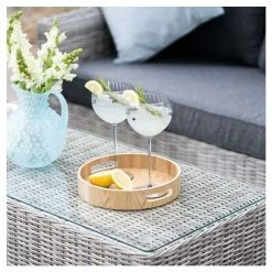 'Peony' Luxury Rattan 5 Seater Garden Sofa Set with Coffee Table in Pebble by Primrose Living -Rattan Garden Furniture Shop FU102436 5 5ad5