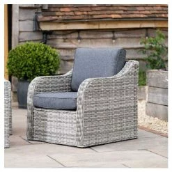 'Peony' Luxury Rattan 4 Seater Garden Sofa Set with Coffee Table in Pebble by Primrose Living -Rattan Garden Furniture Shop FU102437 8 faab