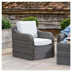 'Peony' Luxury Rattan 5 Seater Garden Sofa Set with Coffee Table in Stone by Primrose Living -Rattan Garden Furniture Shop FU102441 6 ad5d